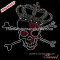 Wholesale Bling Crystal Skull Rhinestones iron on transfer motif for clothes